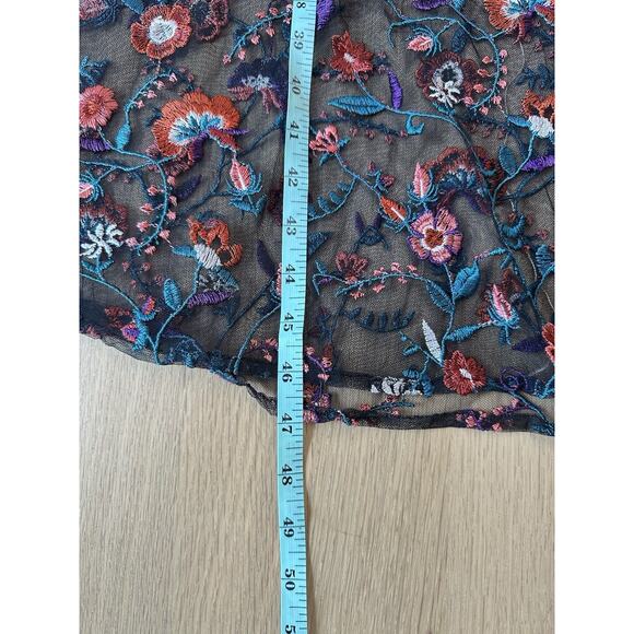 SAM EDELMAN Black A-line Floral Embroidered Mesh Midi Dress SIZE 4 NWT 2029 - Picture 8 of 10